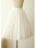 Ivory Dotted Tulle Knee Length Skirt Ivory Dotted Tulle Knee Length Skirt